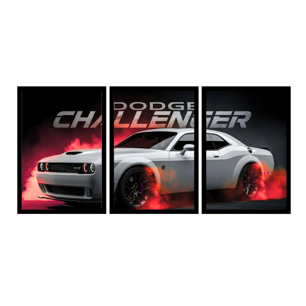 Djane Studio Car Wall Frame | Living Room Car Wall Frame | Gaming Room Decor | Pack of 3 | Size 18x12 Inch